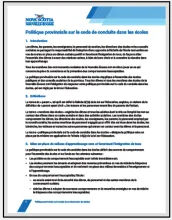 Politique provinciale sur le code de conduite dans les écoles